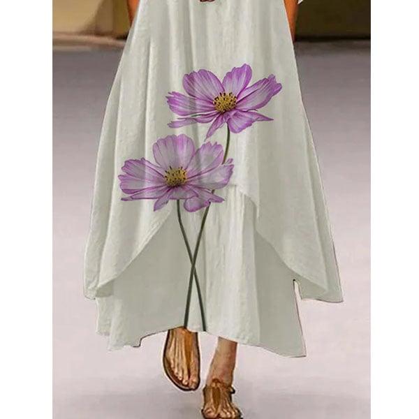 3/4 Sleeve Casual Asymmetric Maxi Dresses Image 3