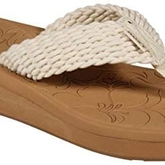 ROXY Womens Caillay Water-Friendly Wedge Flip Flop Cream - ARJL100952-CRE CREAM Image 4