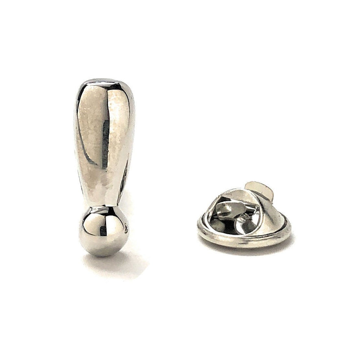 Lapel Pin Exclamation Point Pin Tie Pin Silver Rhodium Plated Pin English Image 1