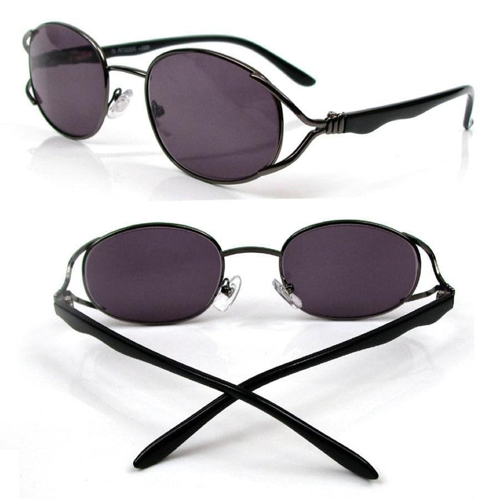 Sun Readers Metal Rim Single Vision Oval Reading Sunglasses Image 1