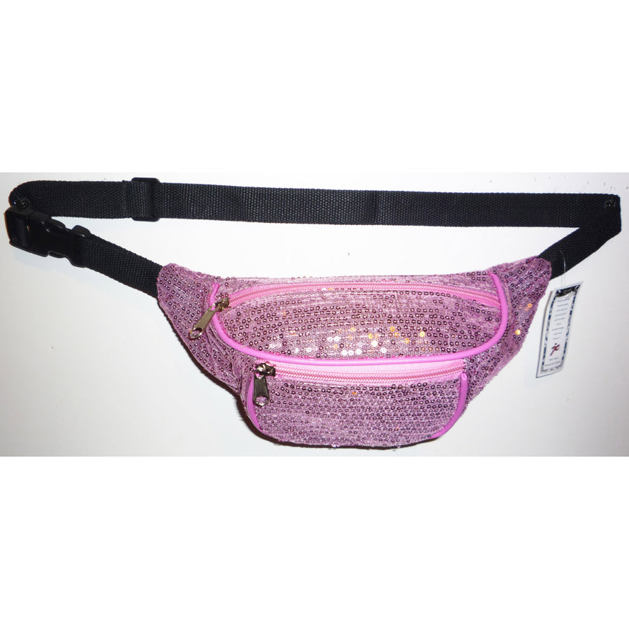 Sequin Fabric Fanny Pack LITE PINK Image 1