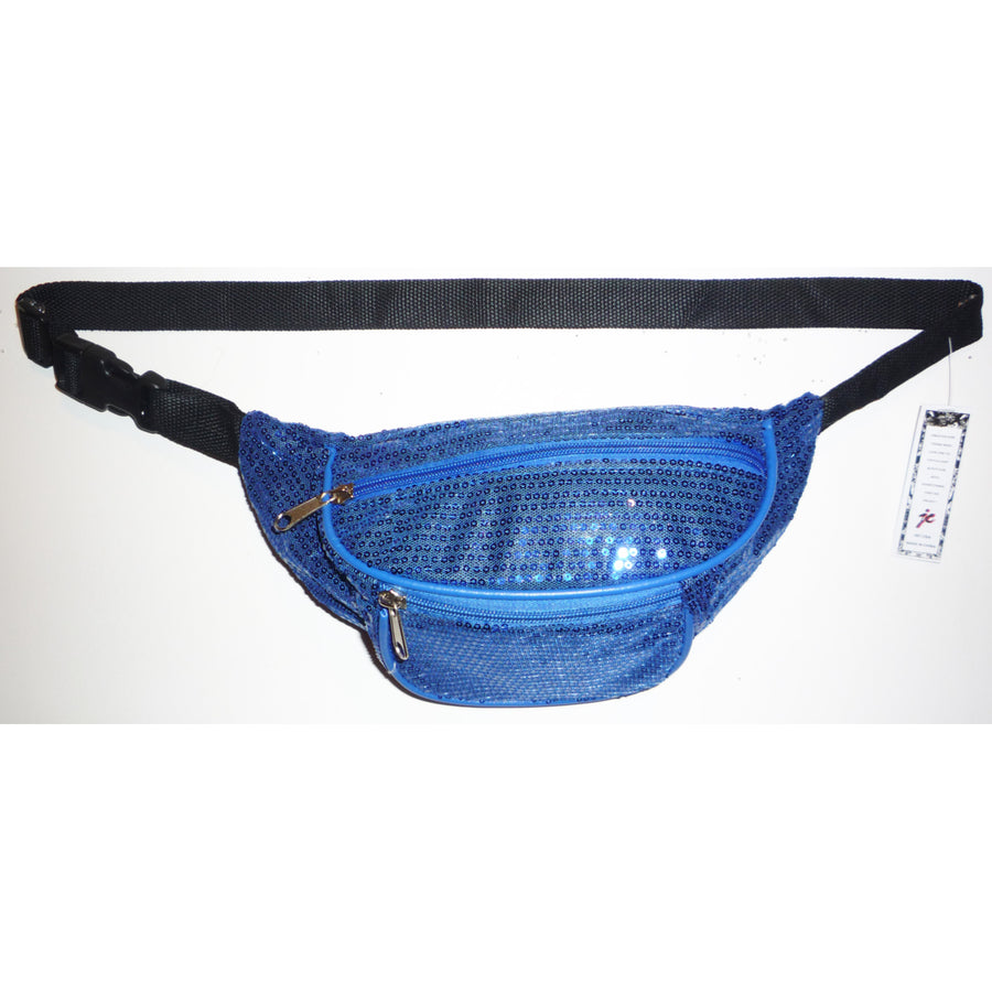 Sequin Fabric Fanny Pack ROYAL BLUE Image 1