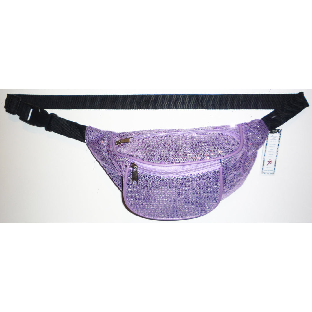 Sequin Fabric Fanny Pack LAVENDER Image 1