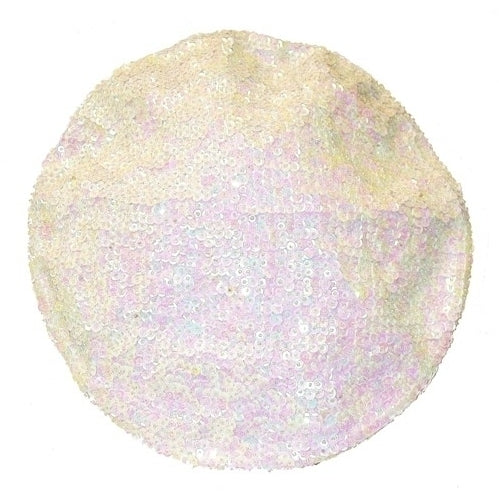 Sequin Beret Style Cap Opal White Image 1