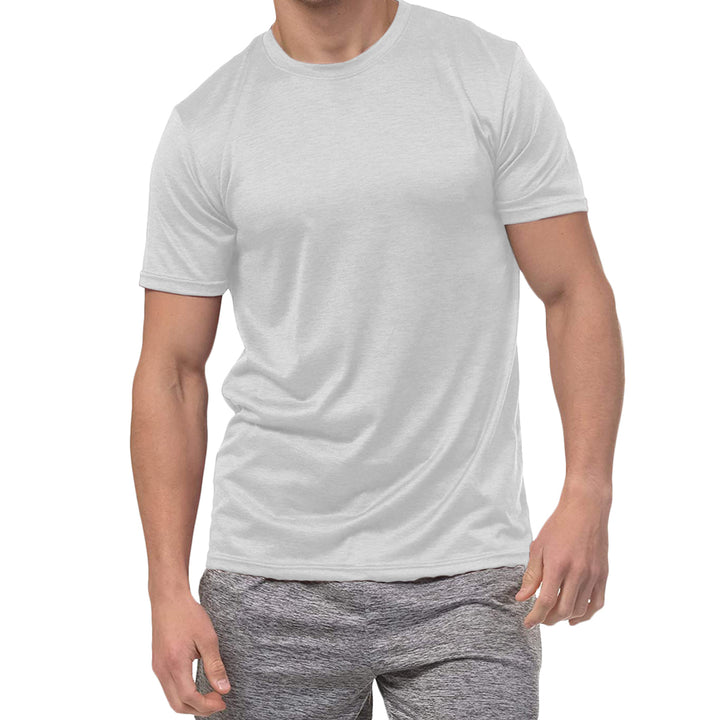 5-Pack: Mens Active Moisture Wicking Dry Fit Crew Neck Shirts Image 4