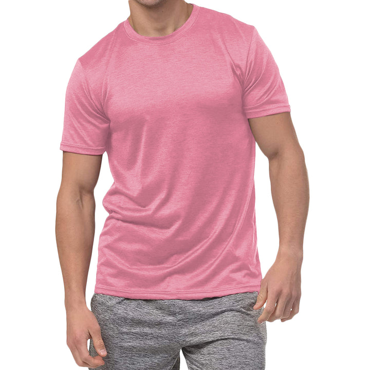 5-Pack: Mens Active Moisture Wicking Dry Fit Crew Neck Shirts Image 6
