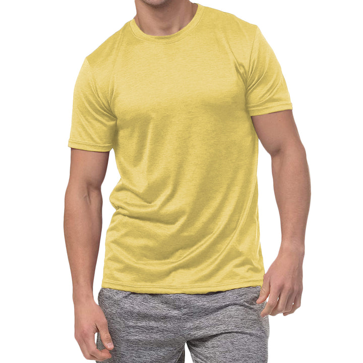 5-Pack: Mens Active Moisture Wicking Dry Fit Crew Neck Shirts Image 7