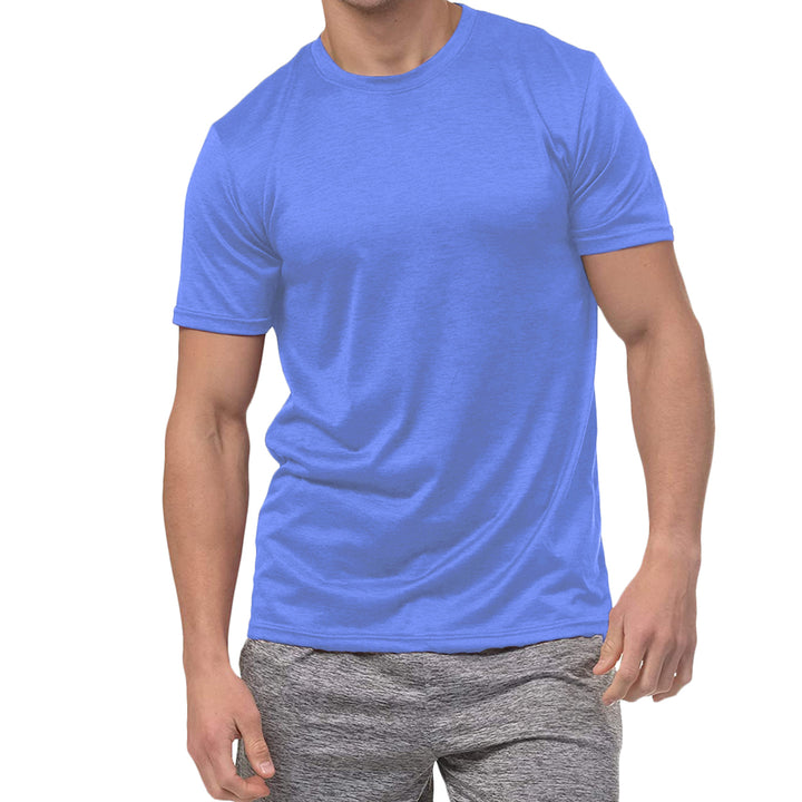 5-Pack: Mens Active Moisture Wicking Dry Fit Crew Neck Shirts Image 8