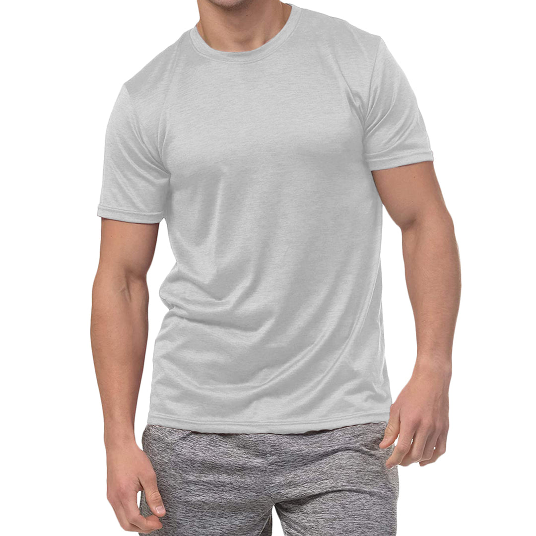 5-Pack: Mens Active Moisture Wicking Dry Fit Crew Neck Shirts Image 9