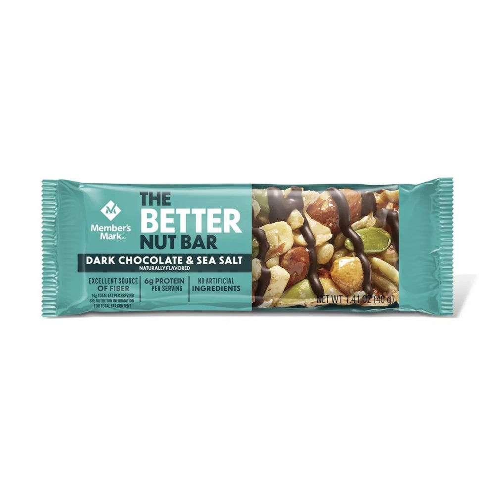 Members Mark The Better Nut Bar Dark Chocolate and Sea Salt 1.4 Oz (24 Count) Image 2