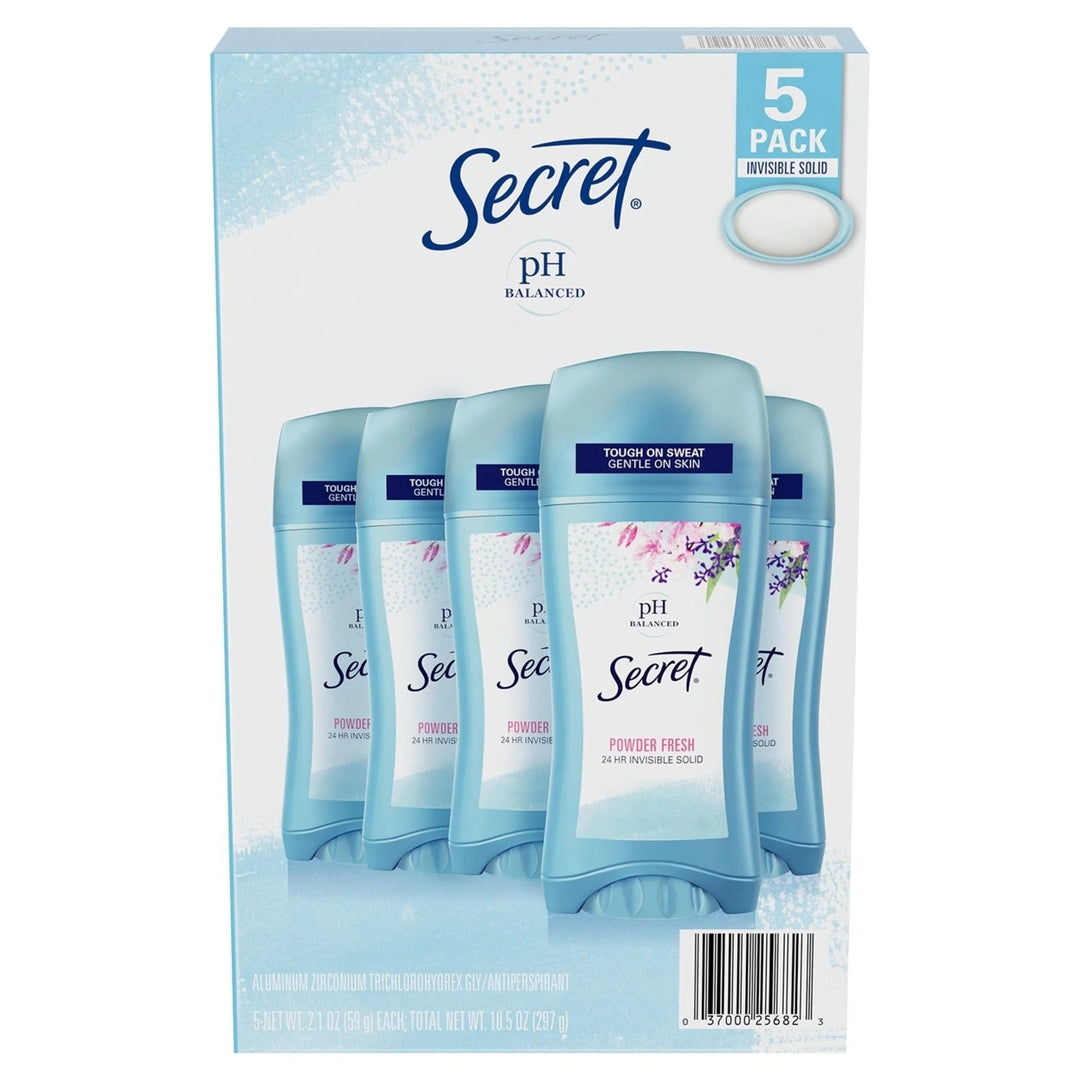 Secret Invisible Solid Antiperspirant and Deodorant Powder Fresh (2.1 Oz 5 Ct) Image 1