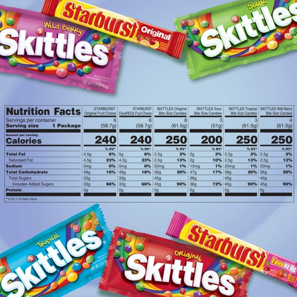 Starburst and Skittles Chewy Candy Variety Box 30 Count (62.79 Ounce) Image 2