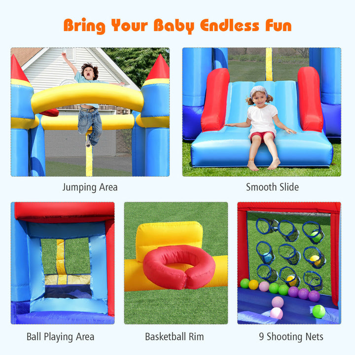 Inflatable Bounce House Castle Slide Bouncer Shooting Net Image 4