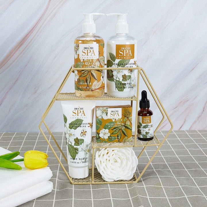 (2 Set) Draizee Bath Gift Set for GirlsWomen w/ Frankincense and Jasmine Fragrance 7 Pieces - Shower GelShampooBody Image 7