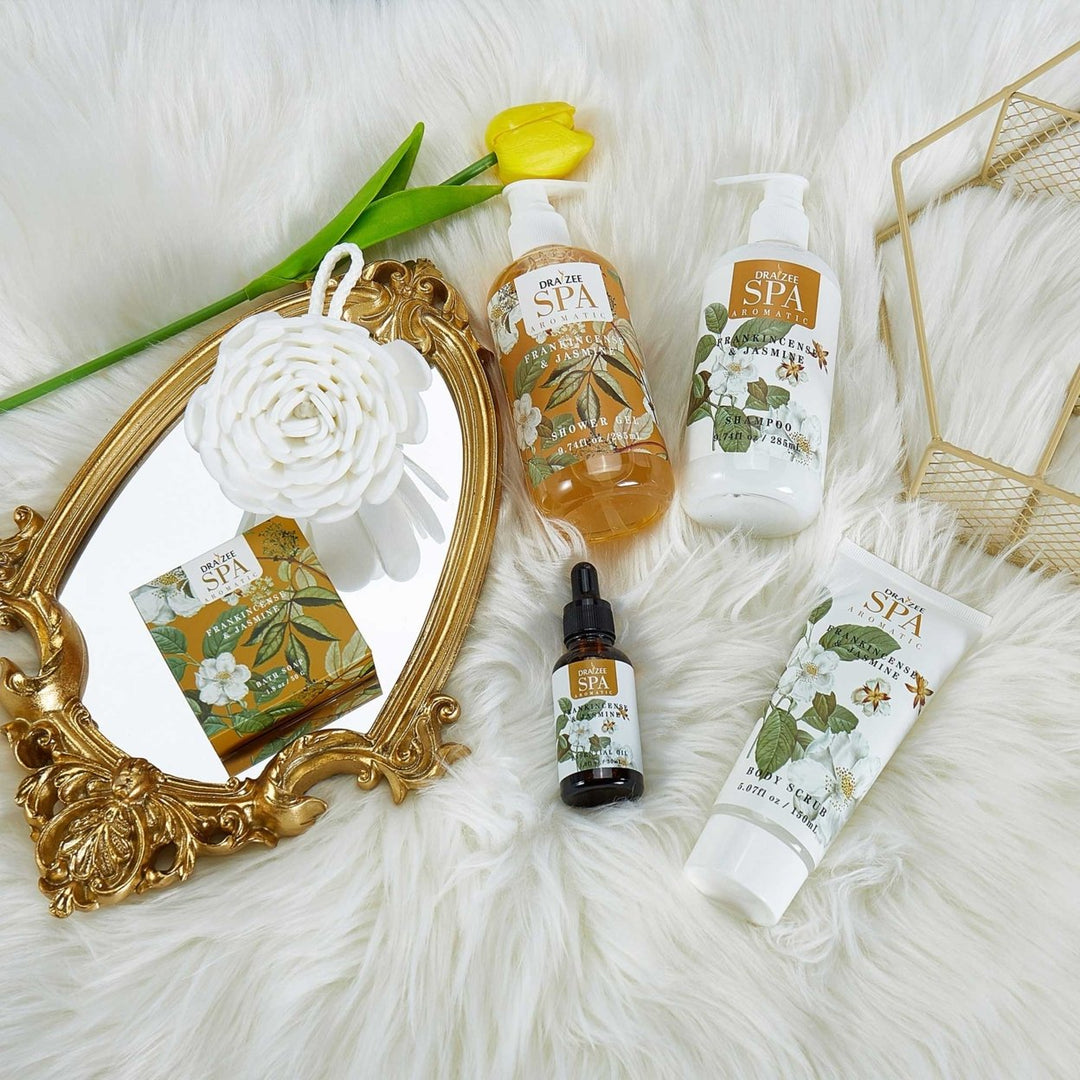 (2 Set) Draizee Bath Gift Set for GirlsWomen w/ Frankincense and Jasmine Fragrance 7 Pieces - Shower GelShampooBody Image 8