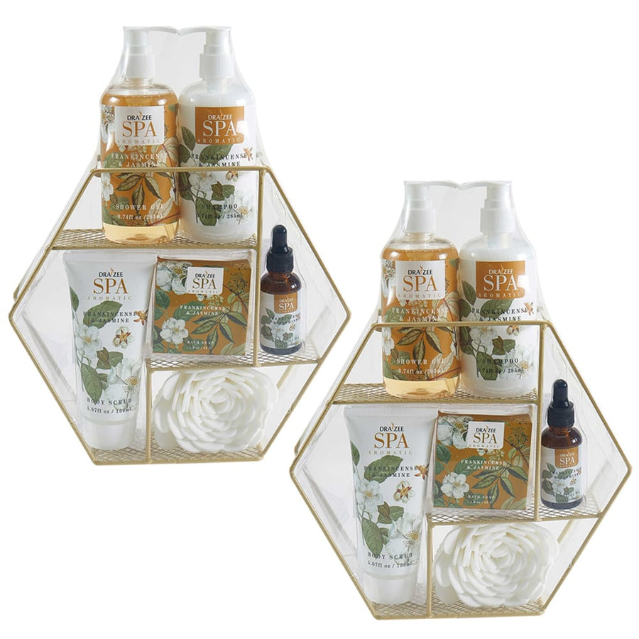 (2 Set) Draizee Bath Gift Set for GirlsWomen w/ Frankincense and Jasmine Fragrance 7 Pieces - Shower GelShampooBody Image 1