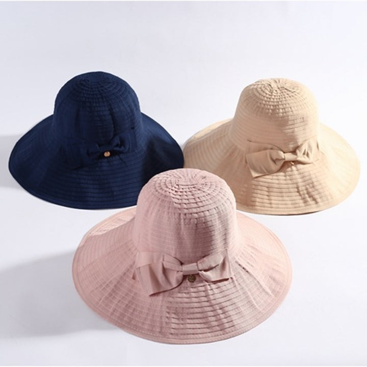 Womens All-match Large-edge Foldable Sun Hat Image 4