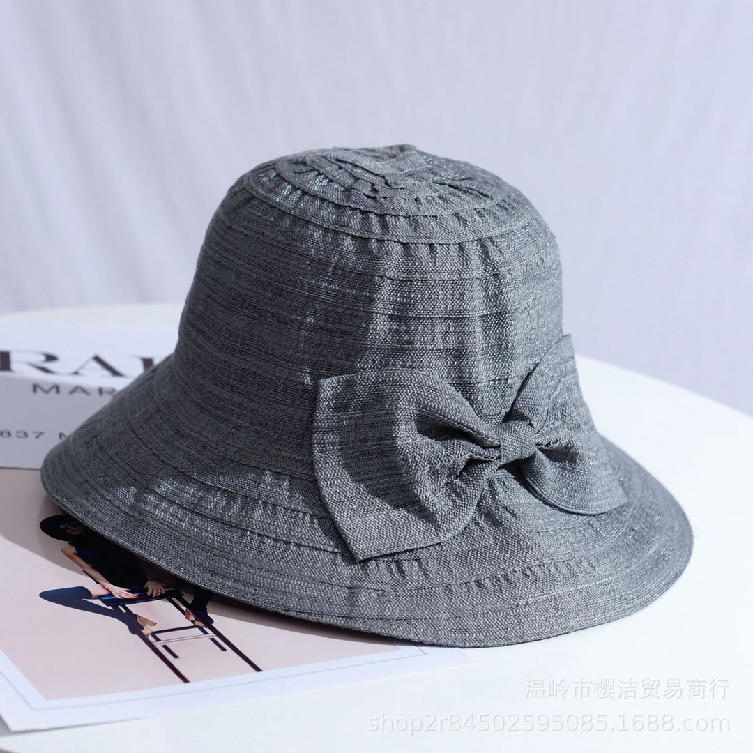 Summer Bowknot Big Eaves Sunshade Fisherman Hat Ladies Image 8