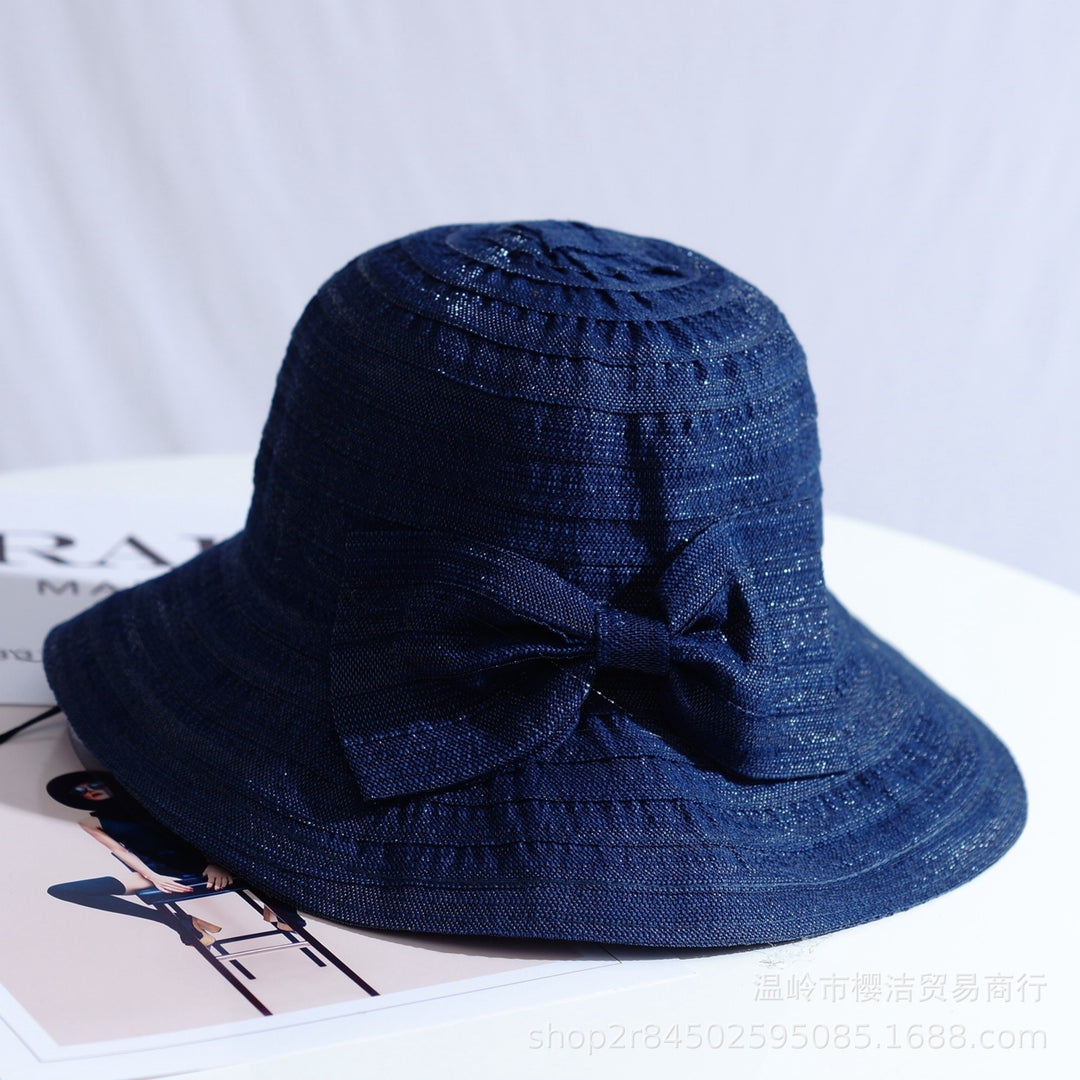 Summer Bowknot Big Eaves Sunshade Fisherman Hat Ladies Image 10