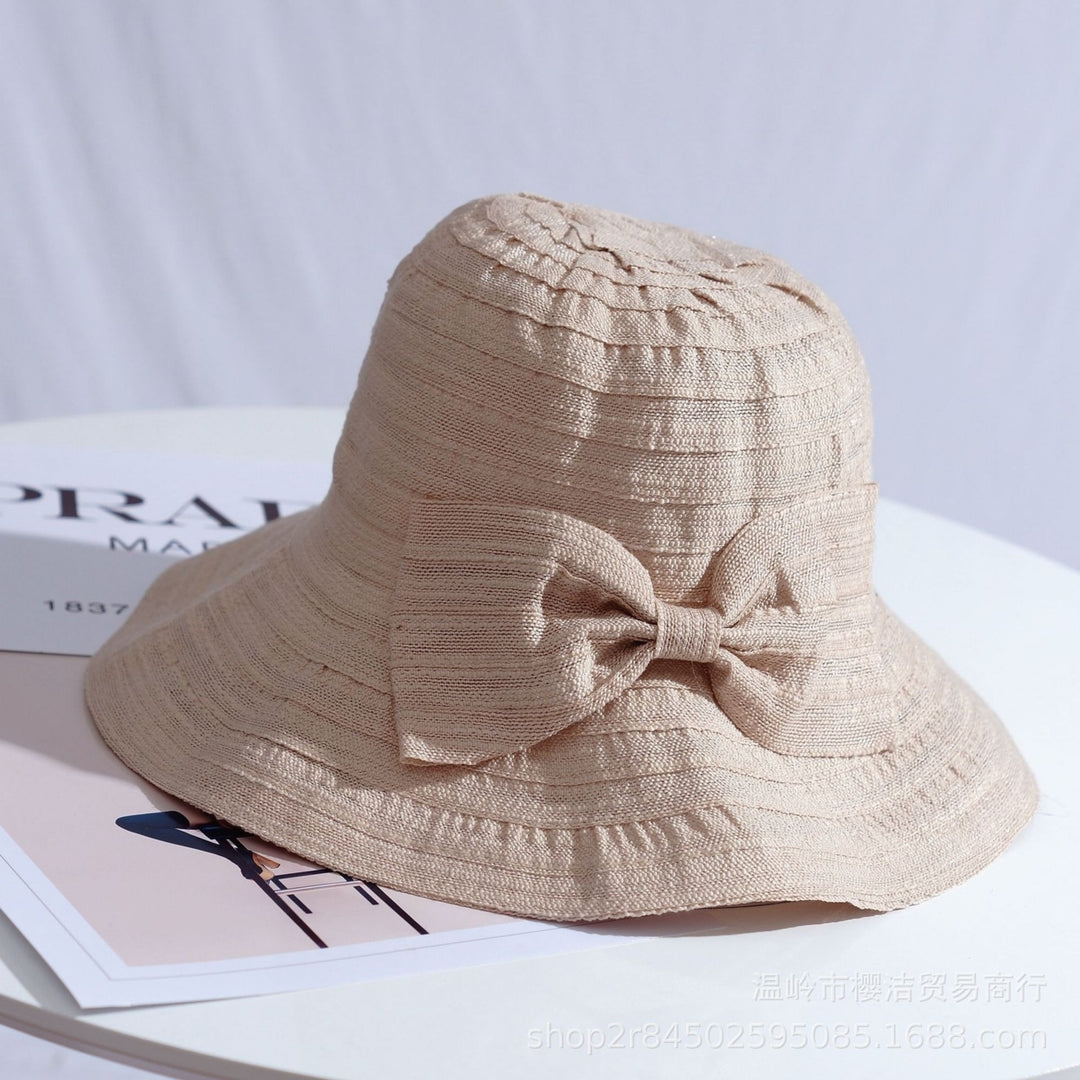 Summer Bowknot Big Eaves Sunshade Fisherman Hat Ladies Image 11