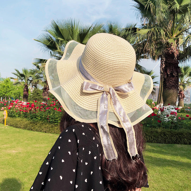 Womens Net Yarn All-match Breathable Sun Hat Image 6