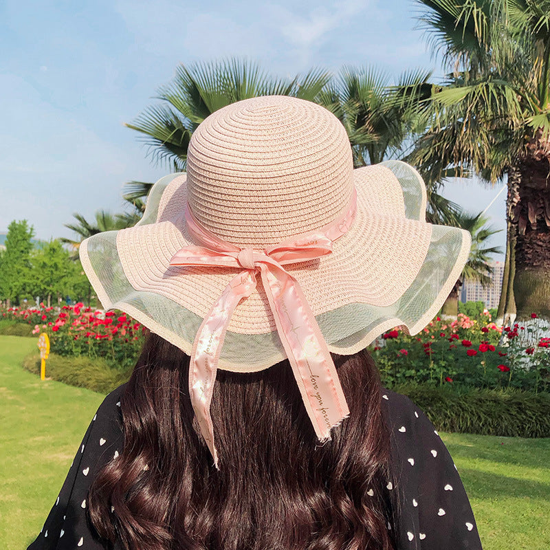 Womens Net Yarn All-match Breathable Sun Hat Image 9