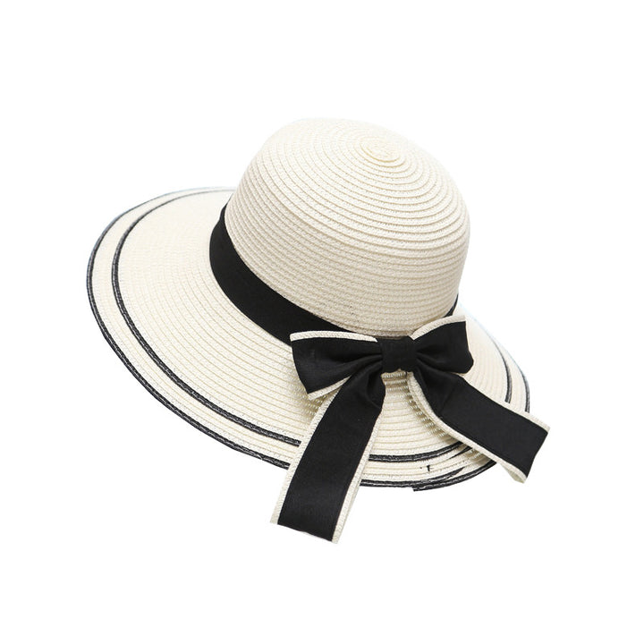 Womens Fashion Big Bow Beach Hat Image 8