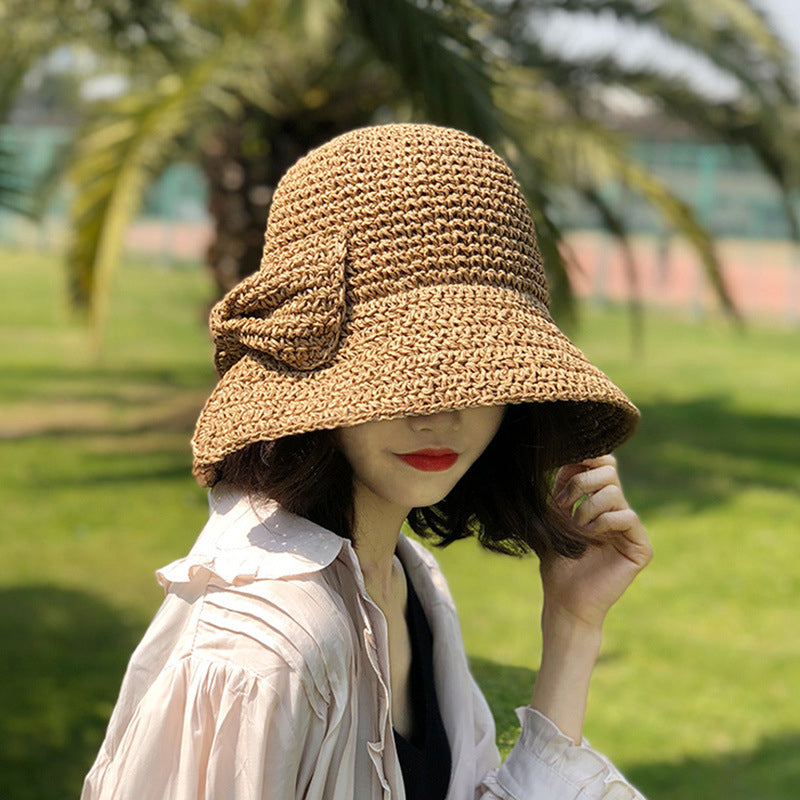 Womens Straw Hat With Big Side Sunshade Image 1