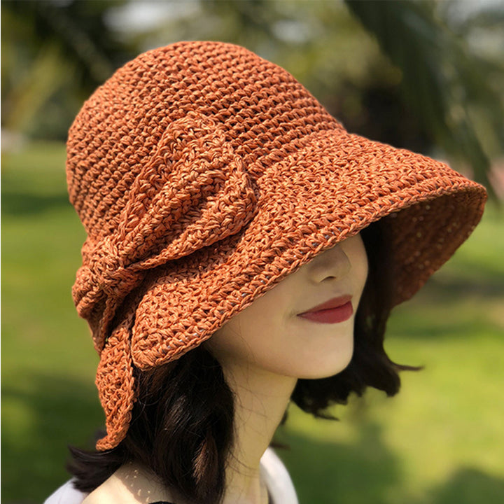 Womens Straw Hat With Big Side Sunshade Image 2