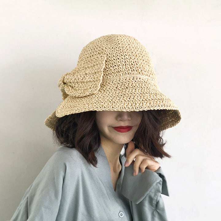 Womens Straw Hat With Big Side Sunshade Image 4