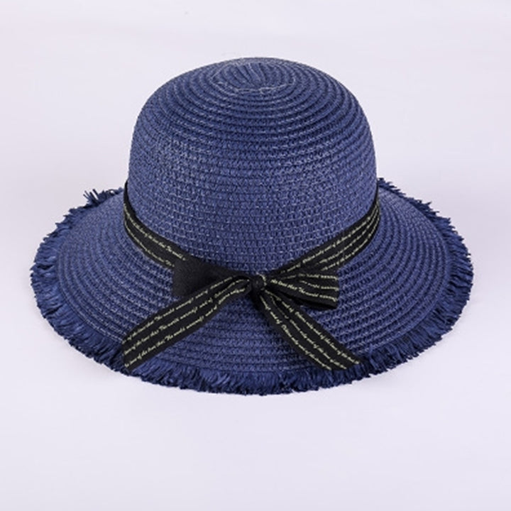 Ladies Fashion Fringed Beach Hat Image 9