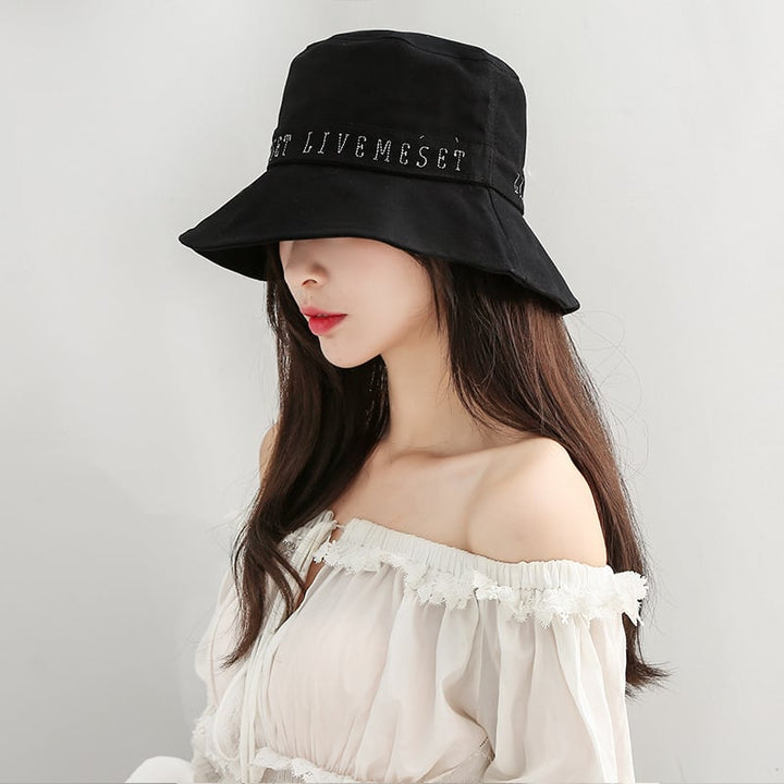 Unisex Embroidered Letter Basin Hat Image 1