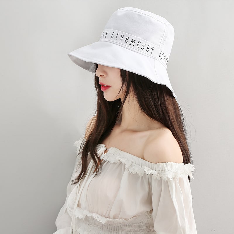 Unisex Embroidered Letter Basin Hat Image 1