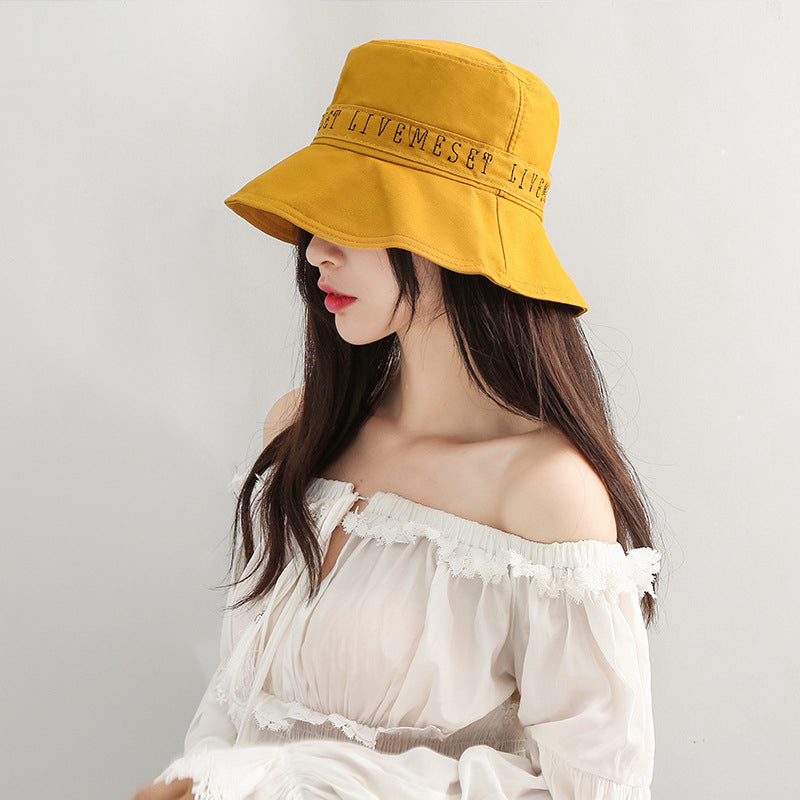 Unisex Embroidered Letter Basin Hat Image 9