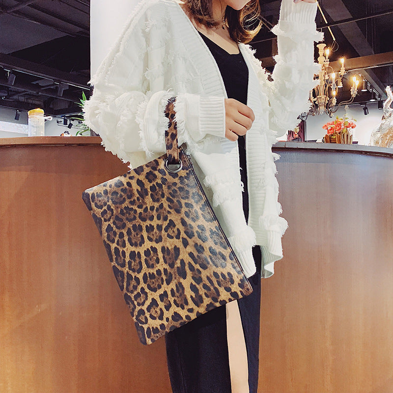 Leopard Print Oversized Clutch Image 1