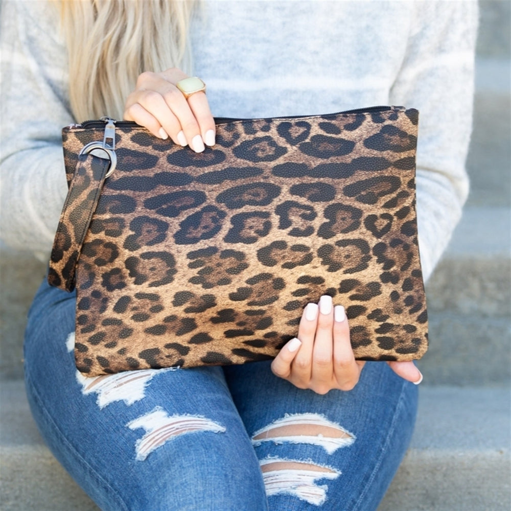 Leopard Print Oversized Clutch Image 2