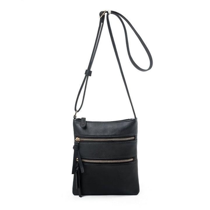 Multifunctional Double Zipper One-shoulder Messenger Bag Image 1