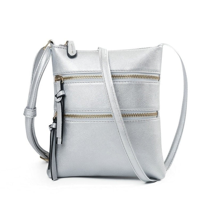 Multifunctional Double Zipper One-shoulder Messenger Bag Image 1