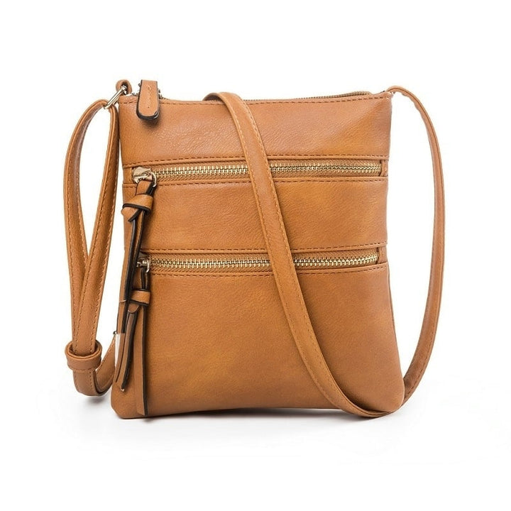 Multifunctional Double Zipper One-shoulder Messenger Bag Image 1