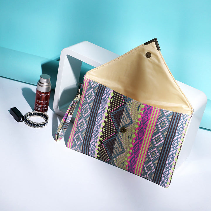 Ethnic Style Canvas Female Envelope Clutch Image 2