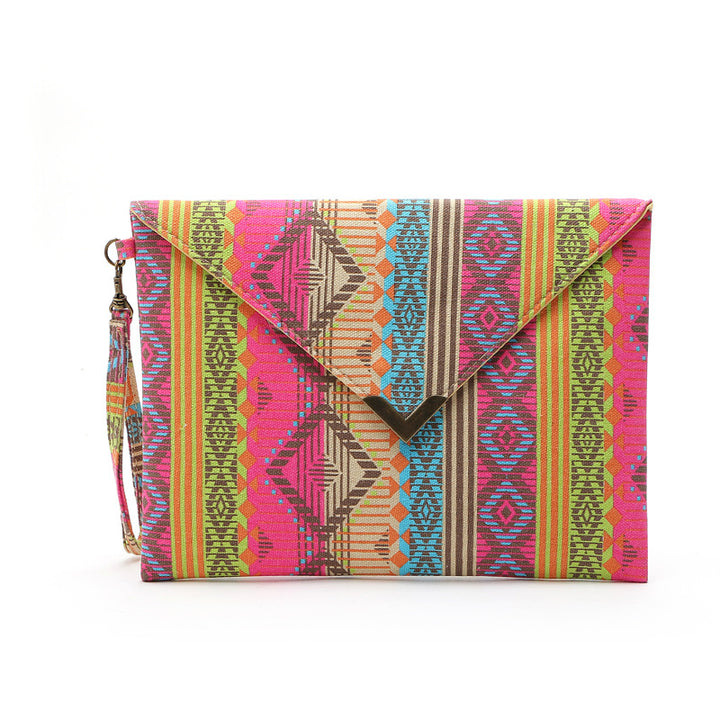 Ethnic Style Canvas Female Envelope Clutch Image 6