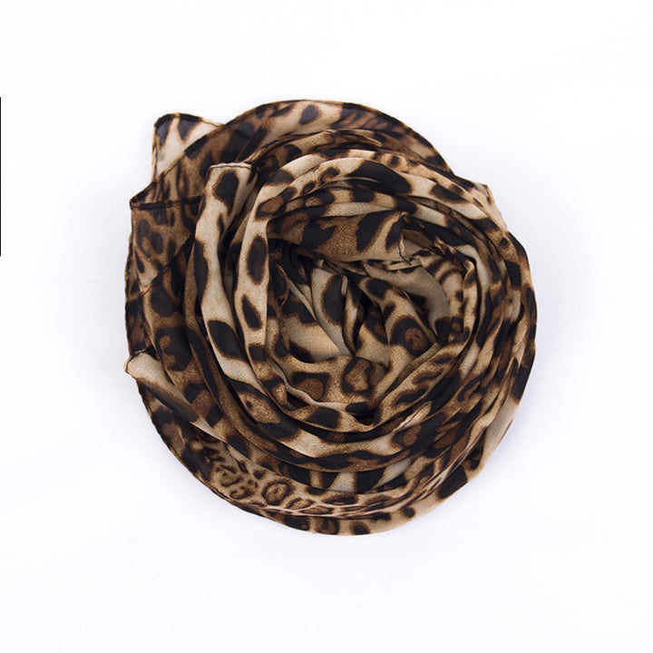 Leopard Chiffon Scarf Image 3