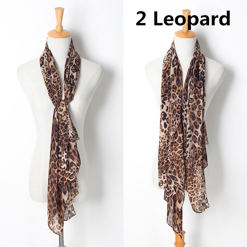 Leopard Chiffon Scarf Image 7