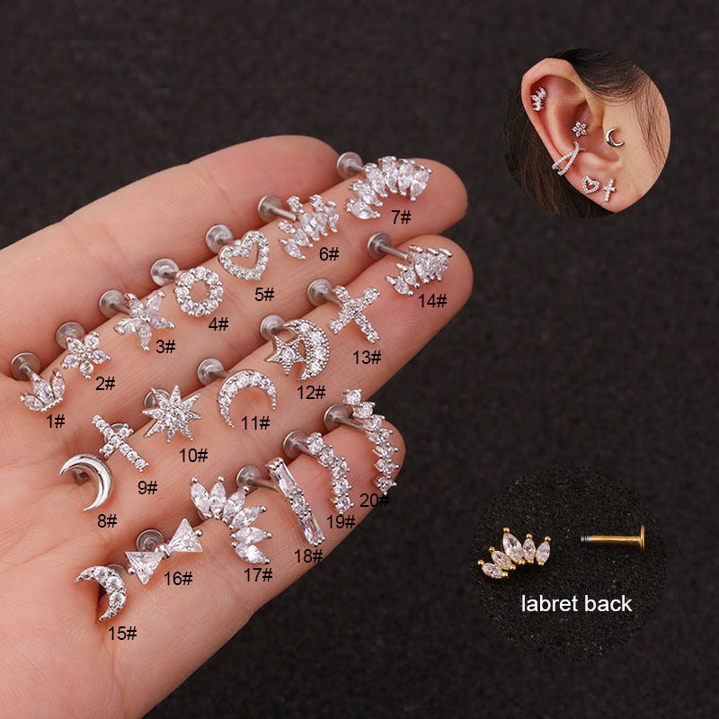 Female Crown Piercing Stud Earrings Image 1