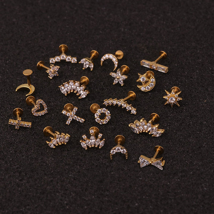 Female Crown Piercing Stud Earrings Image 2