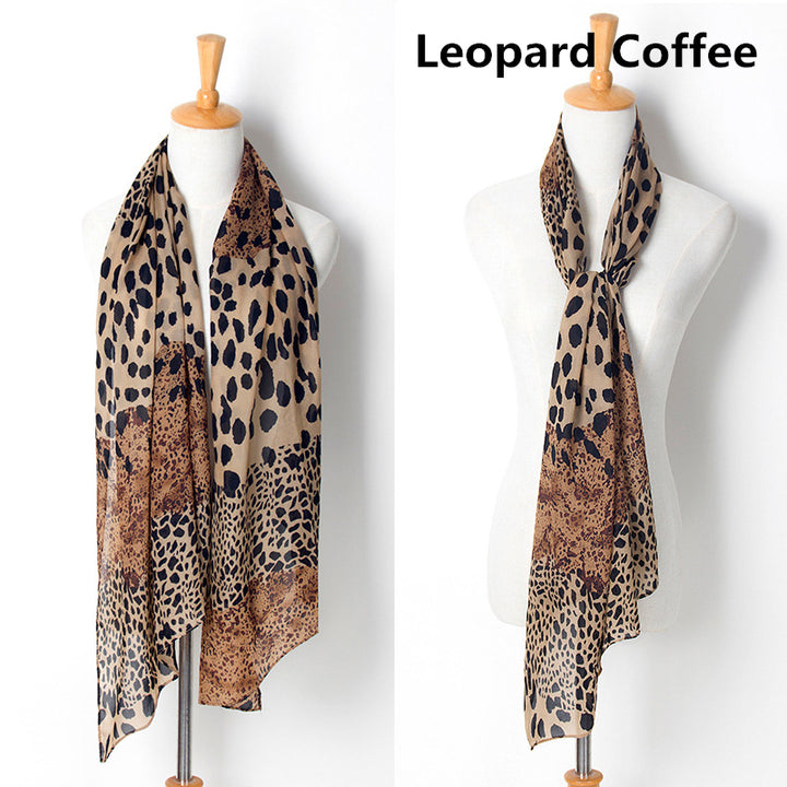 Leopard Chiffon Scarf Image 8