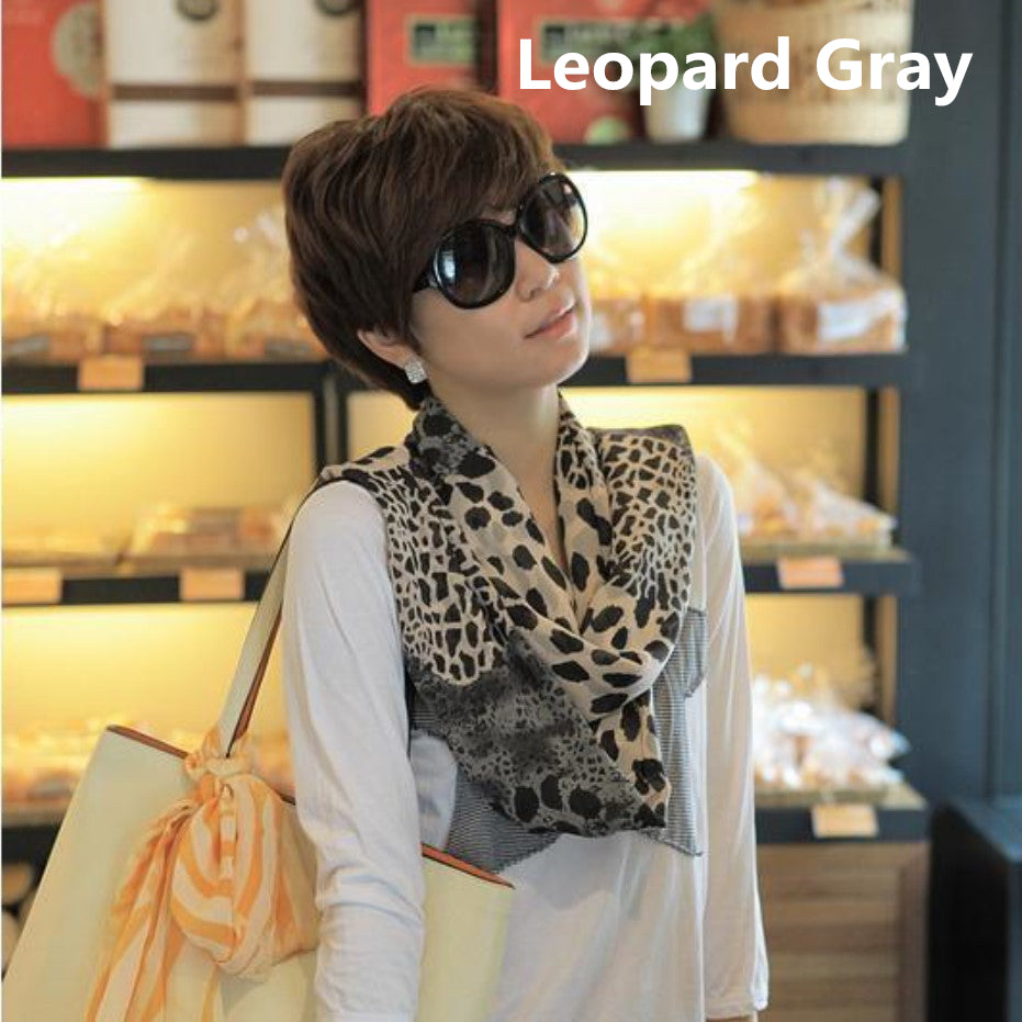 Leopard Chiffon Scarf Image 1