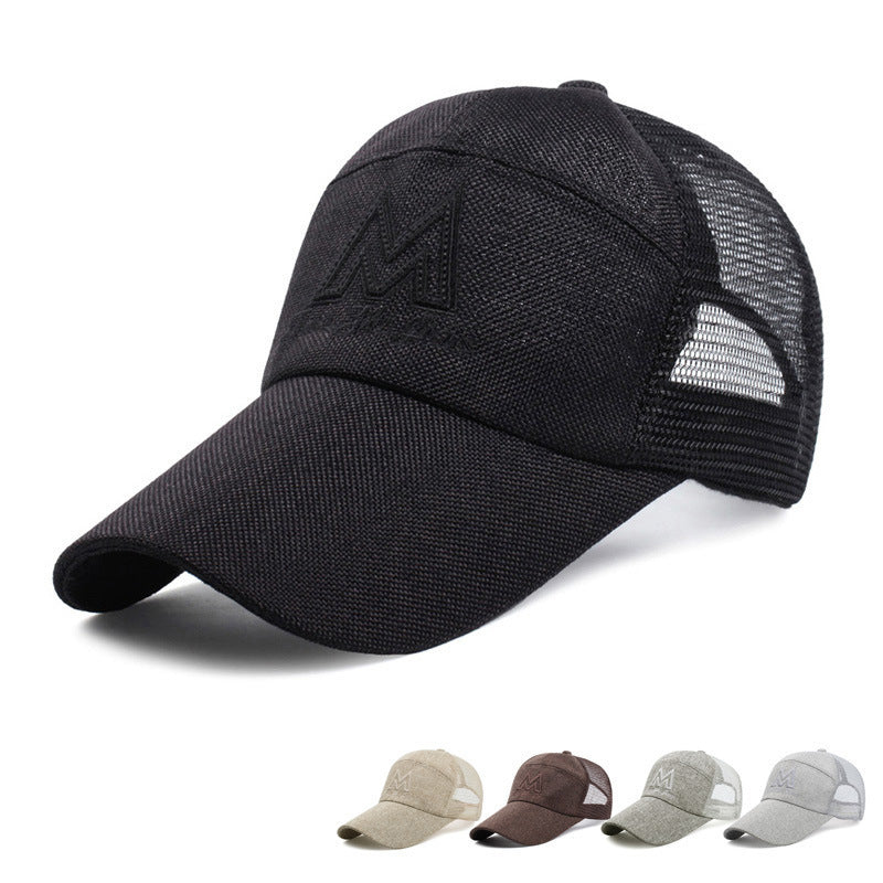 Mens Letters Sunscreen Baseball Net Cap Image 1