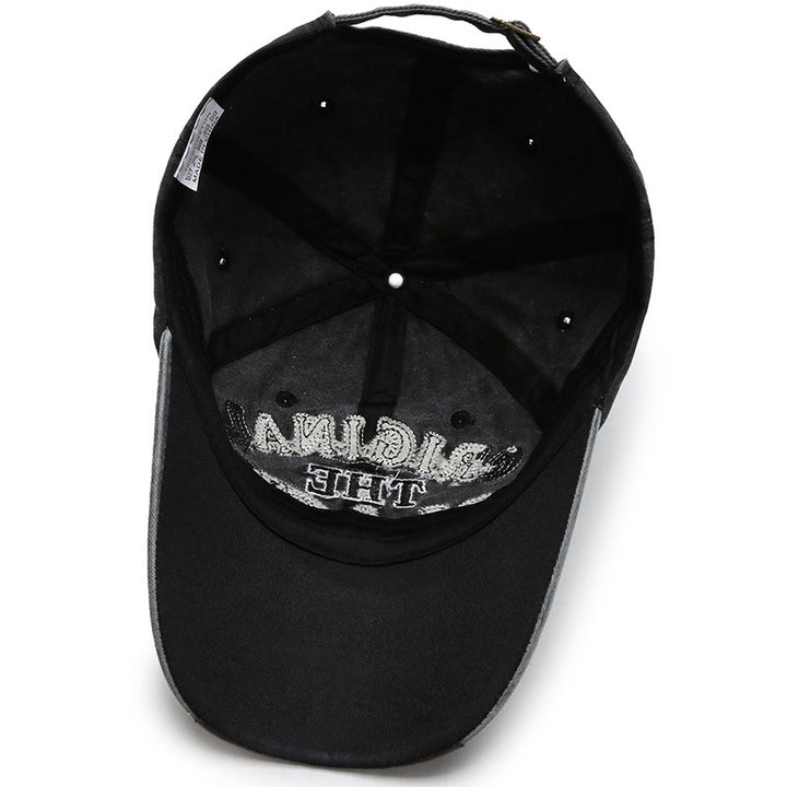 Unisex Retro Letter Bend Brim Baseball Cap Image 4