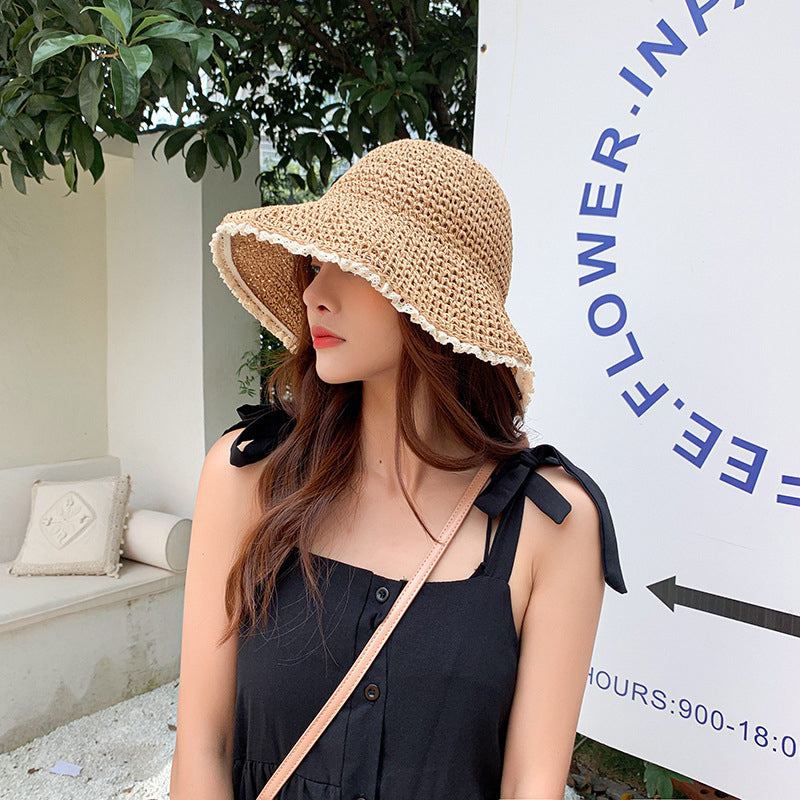 Girls Fresh Beach Sunshade Hat Foldable Image 7